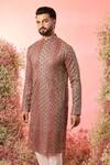 Buy_Kasbah_Multi Color Georgette Zari Royal Kurta _Online_at_Aza_Fashions
