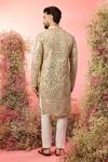 Shop_Kasbah_Gold Chanderi Mirrors, Zari Classic Work Kurta _at_Aza_Fashions