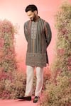 Buy_Kasbah_Multi Color Georgette Embroidery Thread Work Short Kurta _at_Aza_Fashions