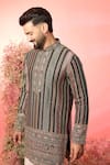 Kasbah_Multi Color Georgette Embroidery Thread Work Short Kurta _Online_at_Aza_Fashions