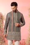 Buy_Kasbah_Multi Color Georgette Embroidery Thread Work Short Kurta _Online_at_Aza_Fashions