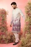 Buy_Kasbah_Purple Silk Embroidery Ombre Shaded Chikankari Kurta _at_Aza_Fashions