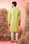 Shop_Kasbah_Yellow Georgette Mirrors, Embroidery Classic Work Kurta _at_Aza_Fashions