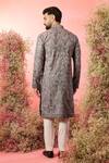 Shop_Kasbah_Beige Georgette Embroidery Chikankari Kurta _at_Aza_Fashions