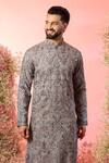 Buy_Kasbah_Beige Georgette Embroidery Chikankari Kurta _Online_at_Aza_Fashions