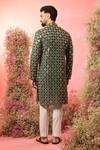Shop_Kasbah_Green Georgette Zari Mirror Work Kurta In Bottle _at_Aza_Fashions