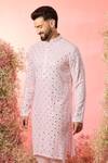 Buy_Kasbah_Pink Georgette Mirrors Classic Work Kurta _Online_at_Aza_Fashions