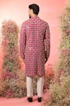 Shop_Kasbah_Pink Georgette Mirrors, Zari Hot Work Kurta _at_Aza_Fashions