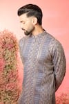 Kasbah_Purple Georgette Zari Royal Kurta _Online_at_Aza_Fashions