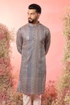 Buy_Kasbah_Purple Georgette Zari Royal Kurta _Online_at_Aza_Fashions