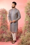 Buy_Kasbah_Purple Georgette Zari Royal Kurta _at_Aza_Fashions
