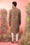Shop_Kasbah_Mauve Georgette Embroidery Mughal Print Kurta _at_Aza_Fashions