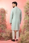 Shop_Kasbah_Blue Georgette Mirrors Classic Powder Work Kurta _at_Aza_Fashions