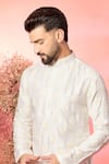 Buy_Kasbah_Ivory Silk Embroidery Chikankari Kurta _Online_at_Aza_Fashions