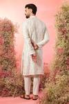 Shop_Kasbah_Ivory Silk Embroidery Chikankari Kurta _at_Aza_Fashions