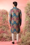 Shop_Kasbah_Multi Color Georgette Sequins Floral Printed Midnight Black Kurta _at_Aza_Fashions