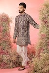 Buy_Kasbah_Wine Georgette Embroidery Chikankari Kurta _at_Aza_Fashions