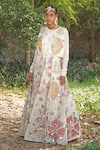 Shop_Soniya G_Off White Silk, Georgette Sequins, Embroidery Round Anarakali With Short Jacket _Online_at_Aza_Fashions