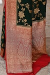 Buy_Naaritva India_Green Crepe, Chiffon, Silk Handwoven Work Banarasi Saree With Running Blouse 