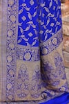 Buy_Naaritva India_Blue Crepe, Chiffon, Silk Handwoven Work Banarasi Saree With Running Blouse 