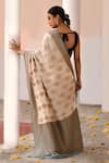 Shop_Naaritva India_Ivory Crepe, Chiffon, Silk Zari Handwoven Banarasi Saree With Running Blouse _at_Aza_Fashions