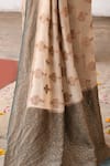 Buy_Naaritva India_Ivory Crepe, Chiffon, Silk Zari Handwoven Banarasi Saree With Running Blouse 