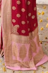 Buy_Naaritva India_Red Crepe, Chiffon, Silk Handwoven Work Banarasi Saree With Running Blouse 