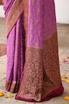 Buy_Naaritva India_Pink Chiffon, Silk, Crepe Hot Handwoven Banarasi Saree With Running Blouse 
