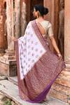 Shop_Naaritva India_Purple Crepe, Chiffon, Silk Light Handwoven Banarasi Saree With Running Blouse _at_Aza_Fashions