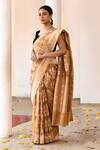 Buy_Naaritva India_Yellow Zari Handwoven Banarasi Saree With Running Blouse _Online_at_Aza_Fashions