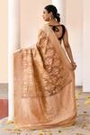 Shop_Naaritva India_Yellow Zari Handwoven Banarasi Saree With Running Blouse _at_Aza_Fashions