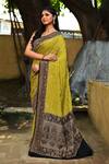 Buy_Naaritva India_Green Crepe, Chiffon, Silk Handwoven Work Banarasi Saree With Running Blouse _Online_at_Aza_Fashions