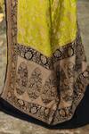 Naaritva India_Green Crepe, Chiffon, Silk Handwoven Work Banarasi Saree With Running Blouse _at_Aza_Fashions