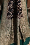 Buy_Naaritva India_Navy Crepe, Silk Zari Blue Handwoven Banarasi Saree With Running Blouse 