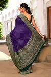 Shop_Naaritva India_Purple Crepe, Chiffon, Silk Zari Handwoven Banarasi Saree With Running Blouse _at_Aza_Fashions