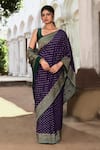 Shop_Naaritva India_Purple Crepe, Chiffon, Silk Zari Handwoven Banarasi Saree With Running Blouse _Online_at_Aza_Fashions