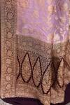 Buy_Naaritva India_Purple Crepe, Chiffon Zari Handwoven Banarasi Saree With Running Blouse 