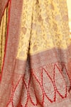Shop_Naaritva India_Yellow Crepe, Silk, Chiffon Handwoven Work Banarasi Saree With Running Blouse _Online_at_Aza_Fashions