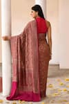 Shop_Naaritva India_Pink Crepe, Chiffon, Silk Handwoven Work Banarasi Saree With Running Blouse _at_Aza_Fashions