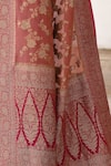 Buy_Naaritva India_Pink Crepe, Chiffon, Silk Handwoven Work Banarasi Saree With Running Blouse 