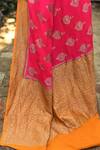 Naaritva India_Pink Crepe, Chiffon, Silk Bright Handwoven Banarasi Saree With Running Blouse _at_Aza_Fashions