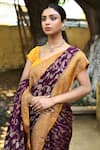 Buy_Naaritva India_Purple Crepe, Silk, Chiffon Zari Handwoven Banarasi Saree With Running Blouse _Online_at_Aza_Fashions