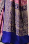 Buy_Naaritva India_Pink Crepe, Silk, Chiffon Handwoven Work Banarasi Saree With Running Blouse 