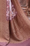Buy_Naaritva India_Ivory Crepe, Chiffon, Silk Handwoven Banarasi Saree With Running Blouse 