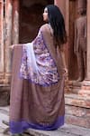 Shop_Naaritva India_Purple Crepe, Silk, Chiffon Zari Handwoven Banarasi Saree With Running Blouse _at_Aza_Fashions