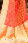 Shop_Naaritva India_Orange Zari Handwoven Work Banarasi Saree With Running Blouse _Online_at_Aza_Fashions