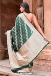 Shop_Naaritva India_Emerald Green Zari Handwoven Banarasi Saree With Running Blouse _at_Aza_Fashions