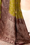 Buy_Naaritva India_Green Crepe, Chiffon, Silk Handwoven Work Banarasi Saree With Running Blouse 