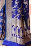 Naaritva India_Blue Zari Handwoven Work Banarasi Saree With Running Blouse _at_Aza_Fashions