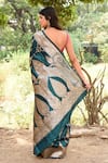 Shop_Naaritva India_Green Zari Handwoven Banarasi Saree With Running Blouse _at_Aza_Fashions